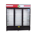 600L Upright Beverage Showcase Cooler Supermarket Equipment Freezer Sliding Glass Door Display Cabinet Refrigerator