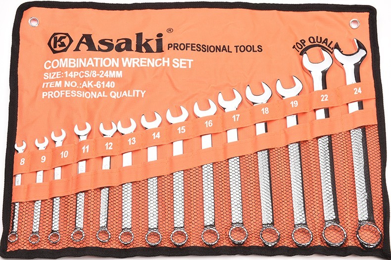 AK-6140 14pcs 8-24mm polish combination wrench set