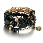 Supply European and American bracelets retro natural stone turquoise beaded multi-layer winding