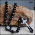 10mm handmade cord black acrylic bead rosary