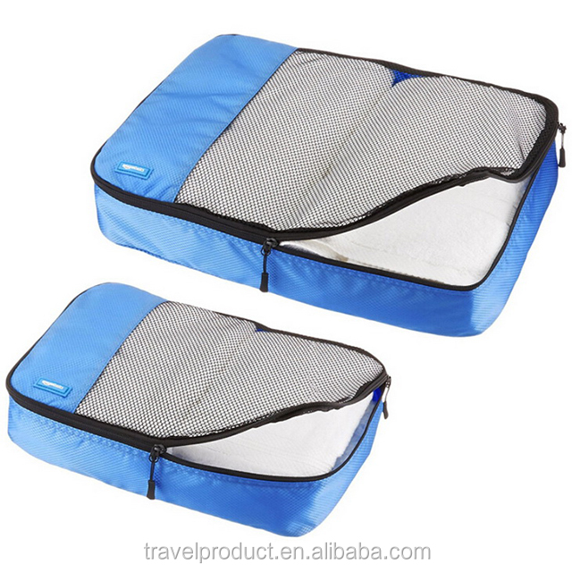 2pcs cubes d'emballage de voyage de compression étanches organisateur de voyage