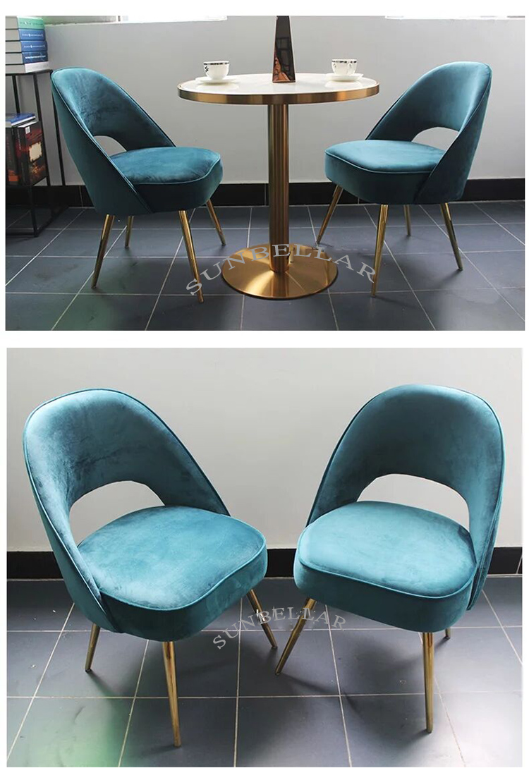 home furniture dining room chair velvet cover gold steel legs accent chair modern dining chairs