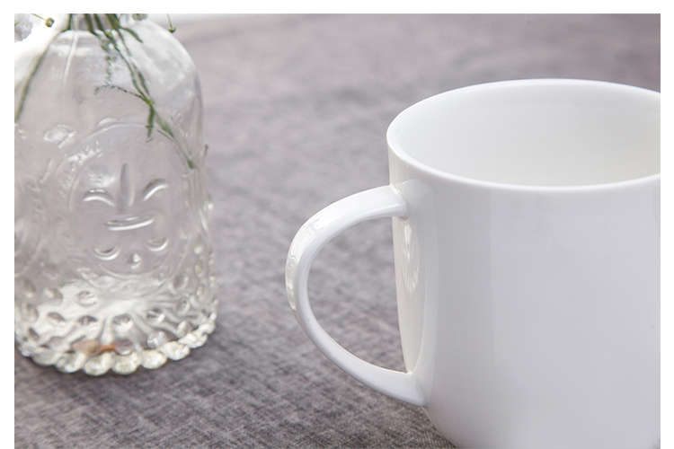 Factory Small MOQ Customized 360ml White Porcelain Coffee Mug