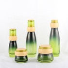 Top Sale Body Lotion Bottle cosmetic Glass bottles set with Pump and jar