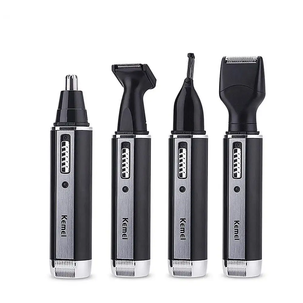 Z1270 KM 6630 4 in 1 wireless nose hair trimmer ear face eyebrow nose hair removal trimmer for man