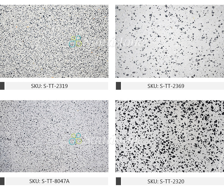 Samistone Black Cheap Cement Terrazzo Tile for Indoor or Outdoor Flooring Decoration