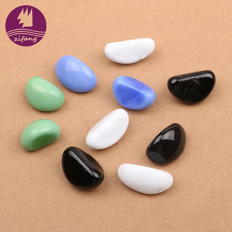 Porcelain material glass rocks cobbles with cashew shape