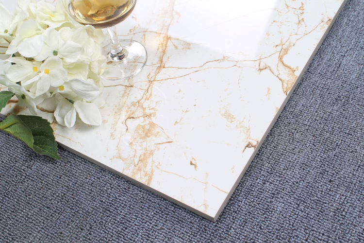 2018 Hot China Tiles Price In Karachi Fully Polished Glazed Copy Mable Calacatta Gold Porcelain Floor Tile For House