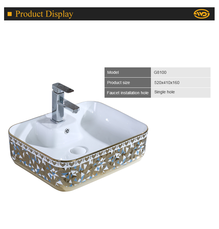 New selling single hole table wash basin artistic lavabo counter top washbasin