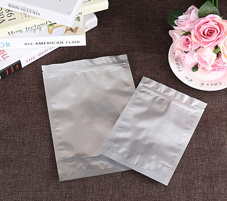 Custom Printed  Zip Lock Silver Mylar Aluminum Foil Bags  stand up Pouches food packing bags