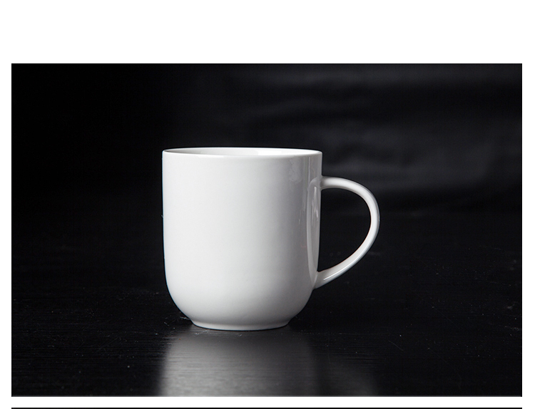 Factory Small MOQ Customized 360ml White Porcelain Coffee Mug