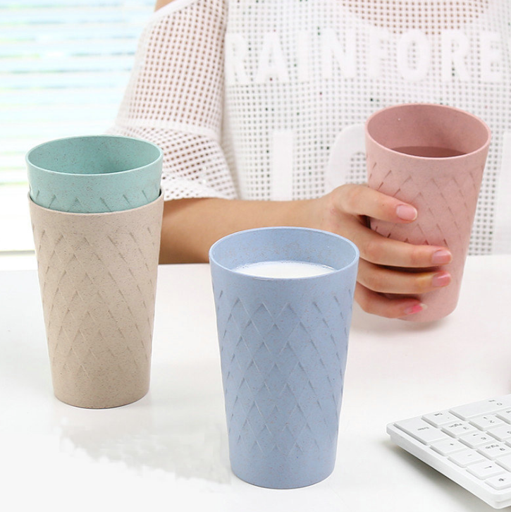 Creative non-slip environmentally friendly tea cup for bars and hotel wheat straw cup