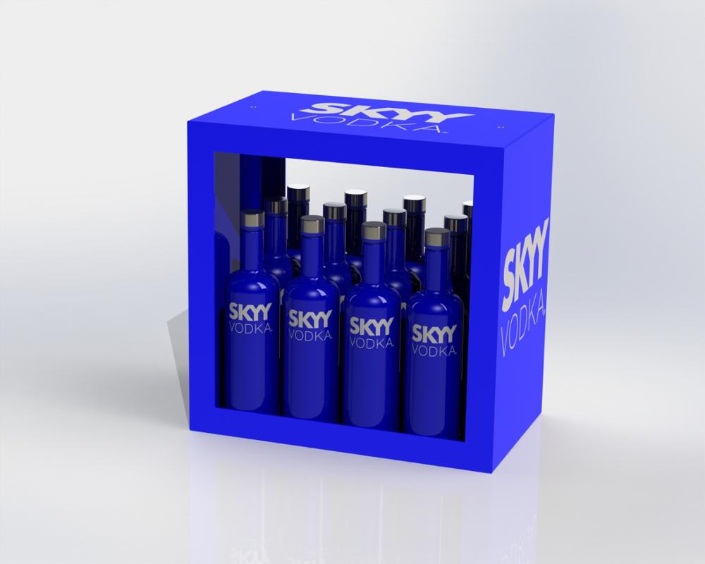 Skyy Vodka Cube Display - Stylish Storage for 12 Bottles