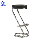 Modern style metal frame bar stool chair with footrest for cafe