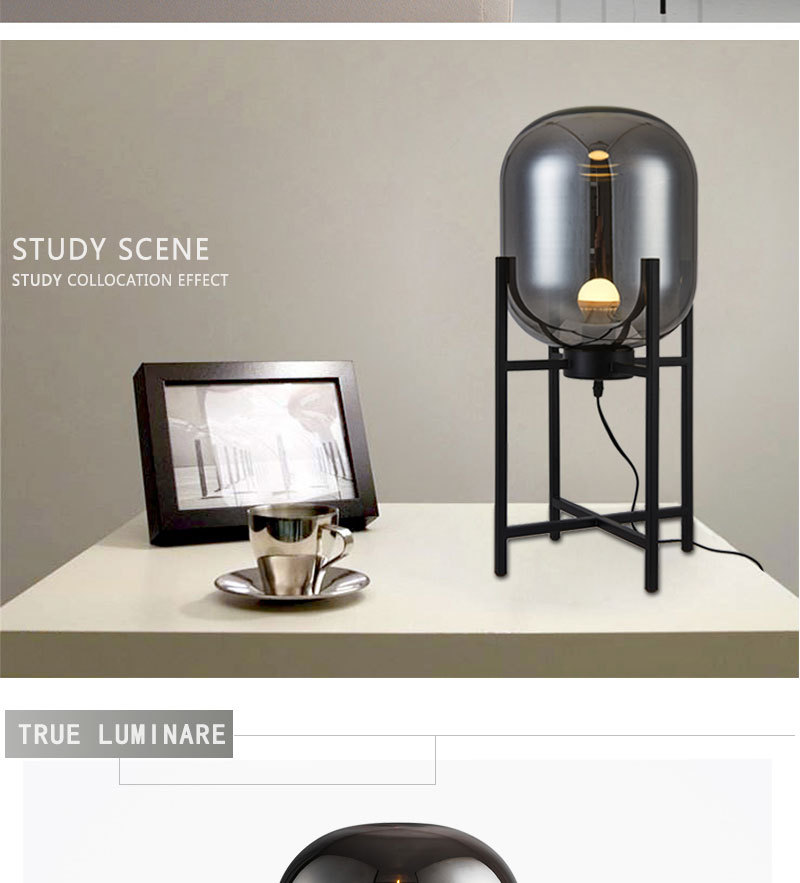 glass contemporary floor lamp retro industrial wind metal floor lamp for bedroom and coffee house