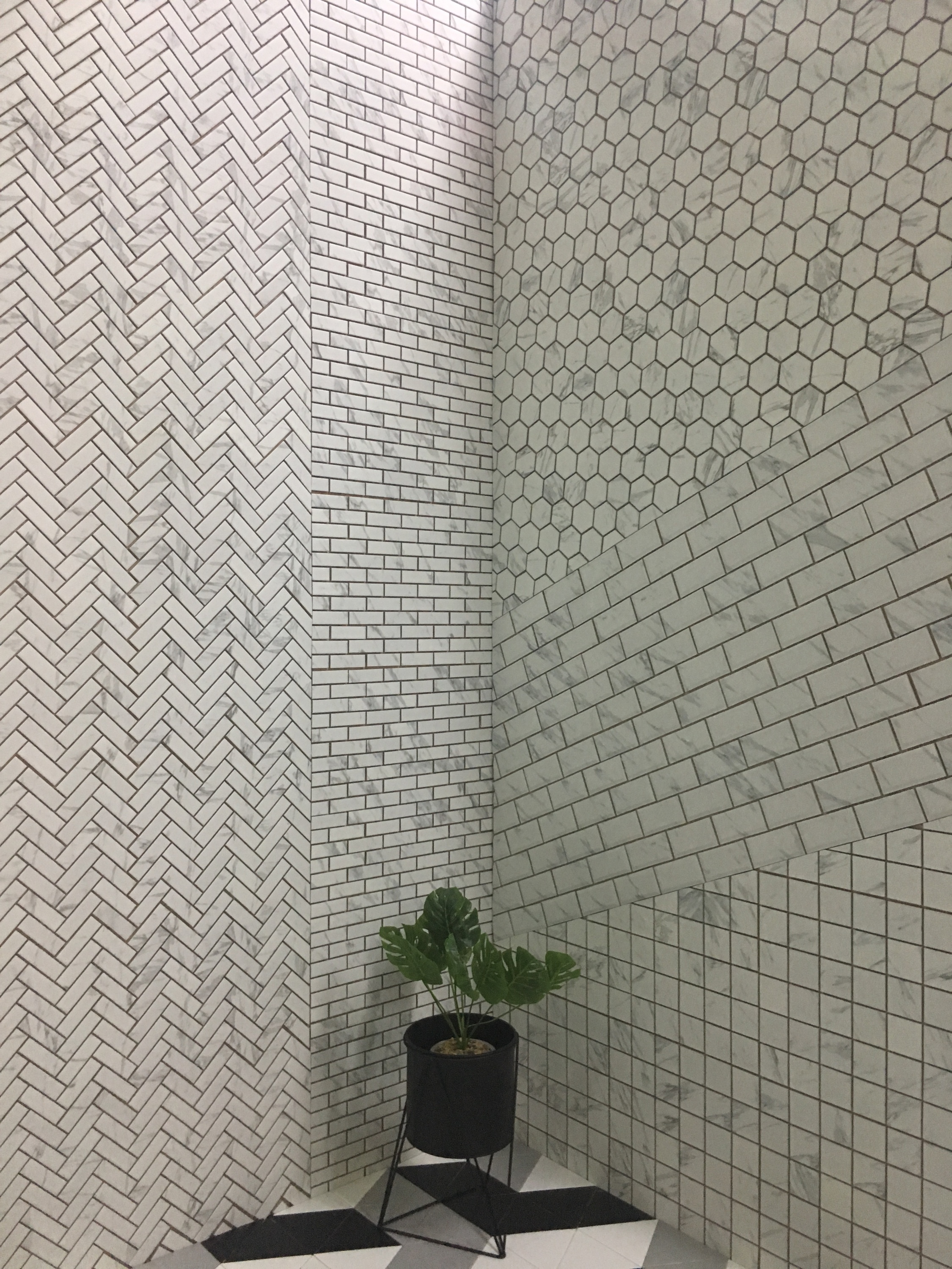 Karara White Marble Ceramic Mosaic Tile For Hotel Marble Texture Mosaic Piece Fashion Mosaic For Kitchen