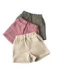 Kids Summer New Design Wholesale Kids Casual Cool Linen Shorts For 1-4Y Girls