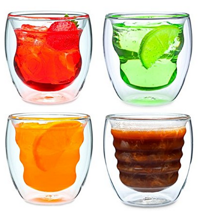 9 oz Strong Double Wall Manhattan Style Old-fashioned Scotch/Whiskey Glasses