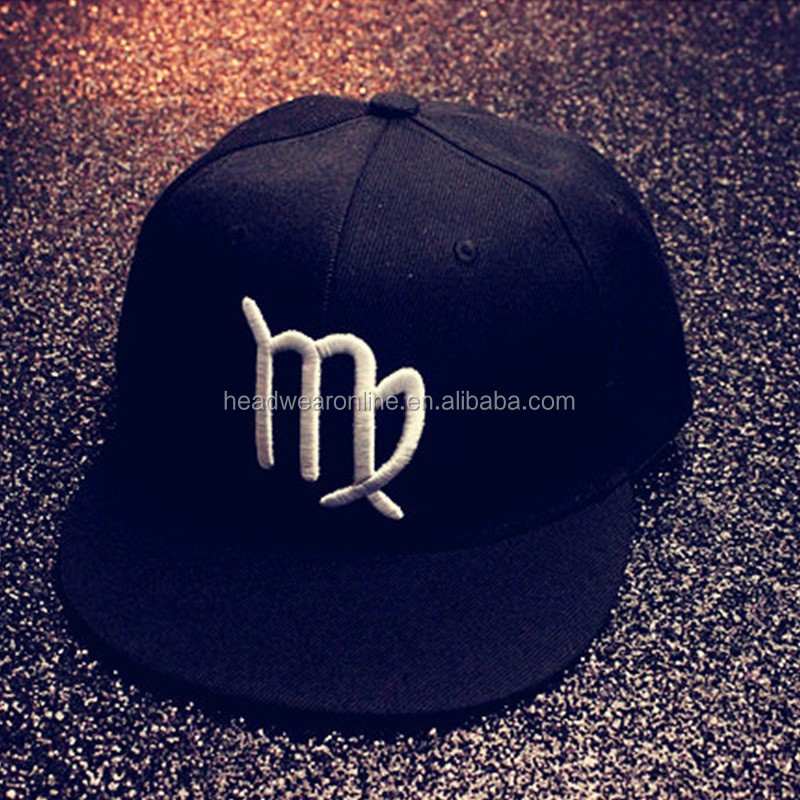 Men hats Plain Black Snap Back Cap Design Snapback Cap With3D Embroidery