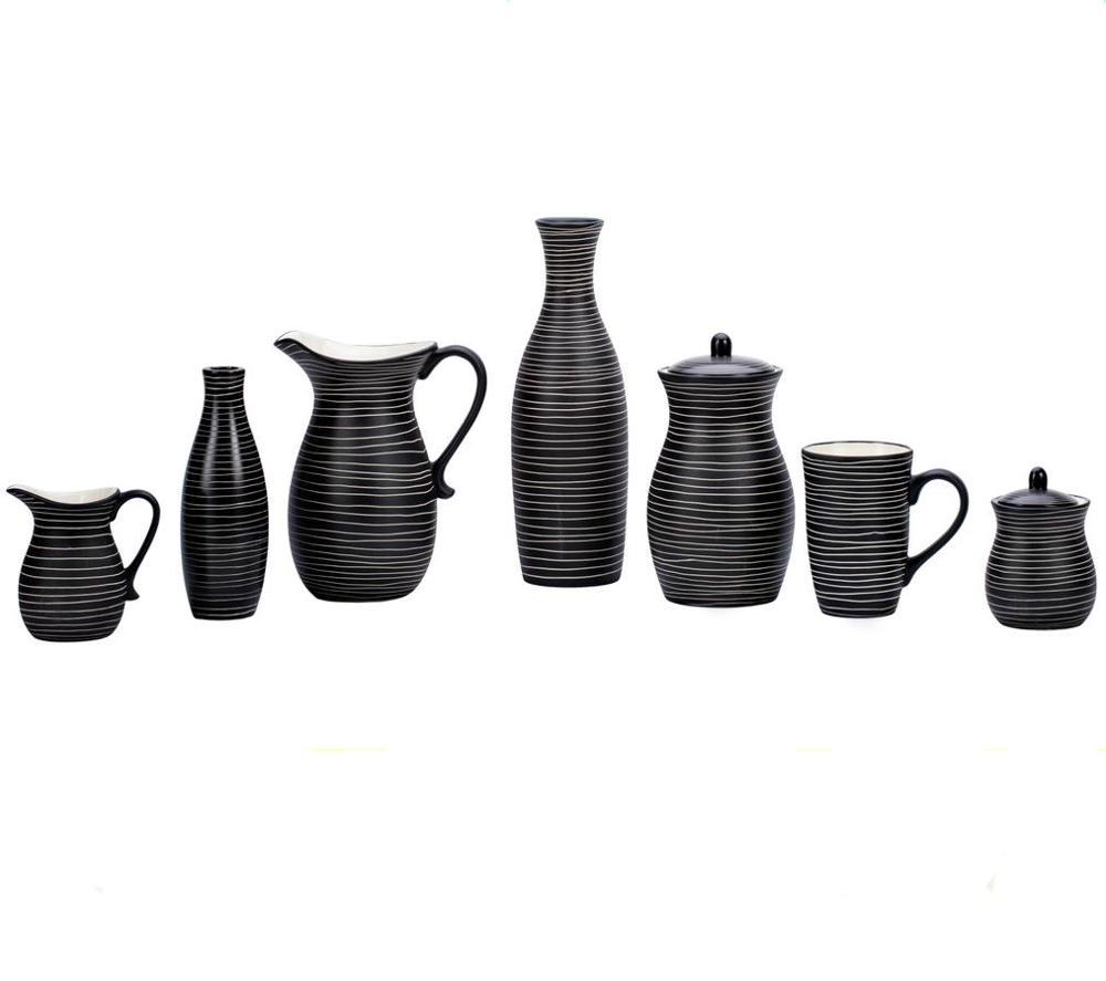 Modern black ceramic hotel china dinnerware set restaurant porcelain tableware set