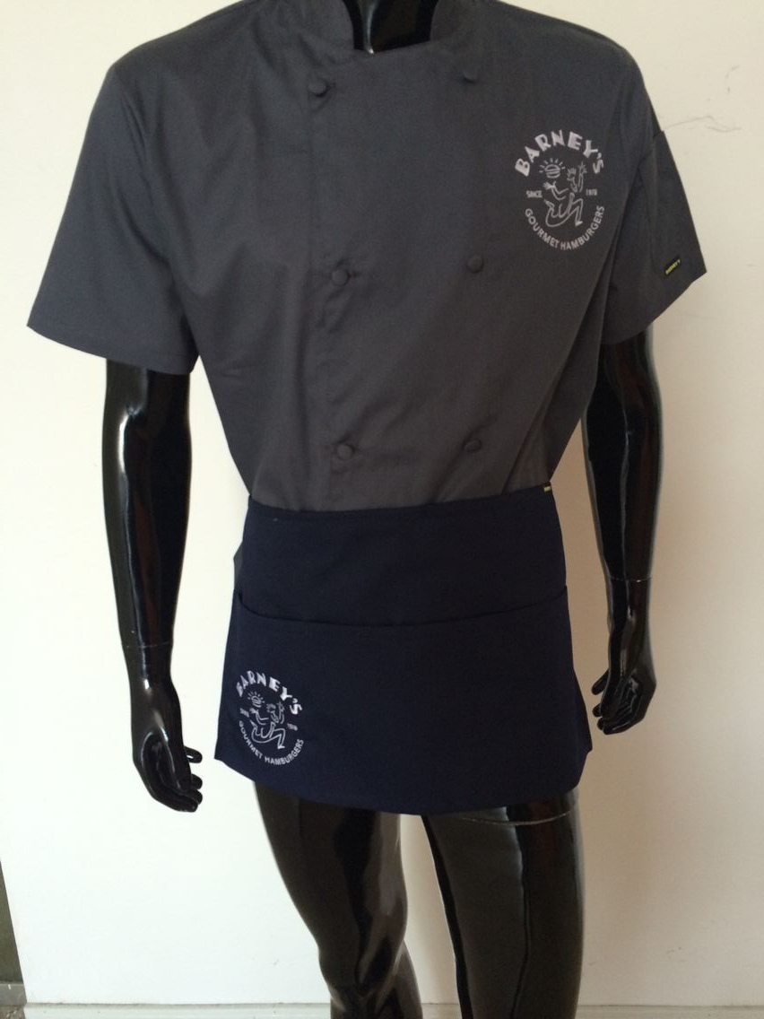 Custom print logo mens bartender uniform apron sushi chef uniform