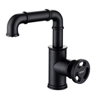 2019 New Arrival Hotel Bathroom Industrial Design Black Finished Deck Mount Basin Sink Faucet Tap