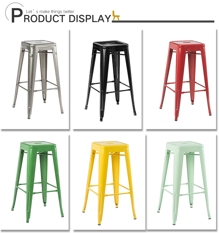 China Factory Vintage Industrial Style Metal Iron Chair Bar Furniture Industrial Bar Stools