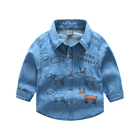 2019 Spring children clothing boy cartoon printing long-sleeved casual denim shirt baby shirt altx8963
