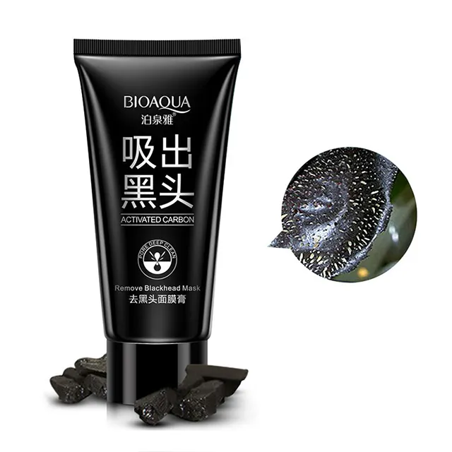 bioaqua Blackhead Deep cleansing Purifying Peel Acne Pimples Remover Black Mud Mask