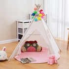Kid's Children Foldable Teepee Play Tent Classic Indian Play Tent for Kids with Five Wood Poles and Carry Bag