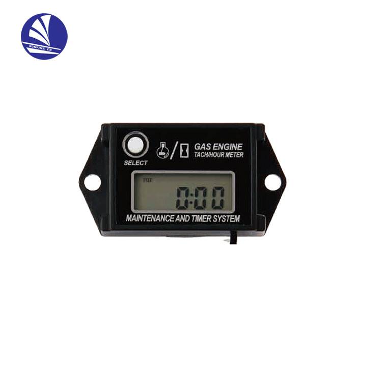 Black KIMISS Car Engine Timer Digital Hour Meter Gauge Timer for Gasoline Engine Racing Motorcycle ATV Mower