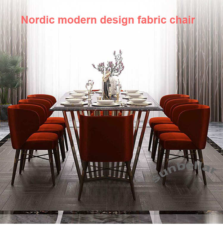 wholesale velvet dining chair wooden legs with gold cover  living room luxury armchair fabric modern design accent chair