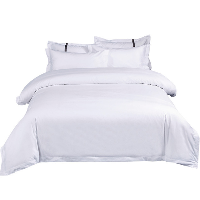 Hot selling  white 60s 300TC Satin Oxford style hotel linen duvet cover for hotel