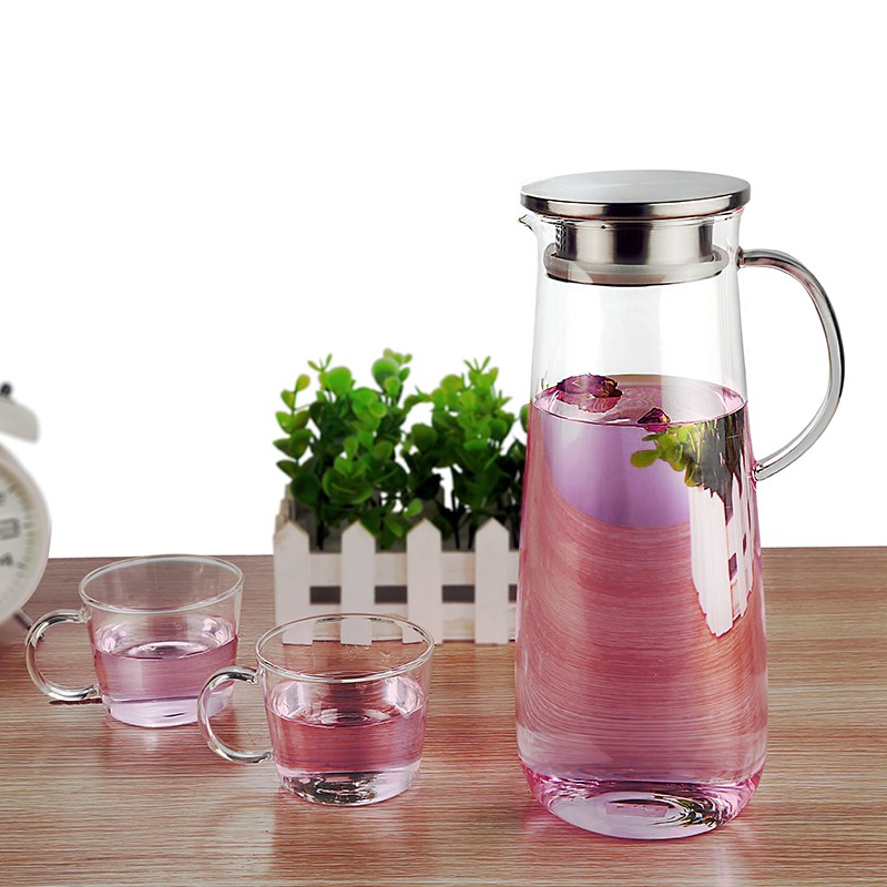 1500ml Borosilicate Glass Carafe, Fruit Infuser Water Pitcher