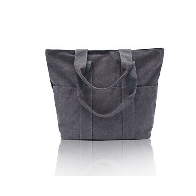 Maßgeschneiderte große strapazierfähige Schultertasche aus Baumwollleinen für Damen