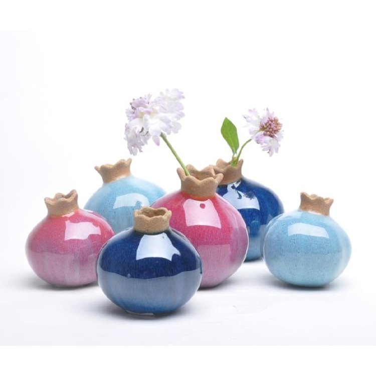 Living room tabletop modern small novelty flower used ceramic round vase
