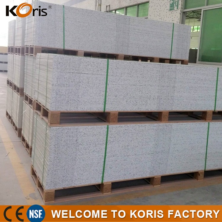 2016 nuevo mostrador de recepción de piedra artificial de fabricación especial de Koris, mostrador de recepción en forma de L, mostrador de recepción moderno blanco