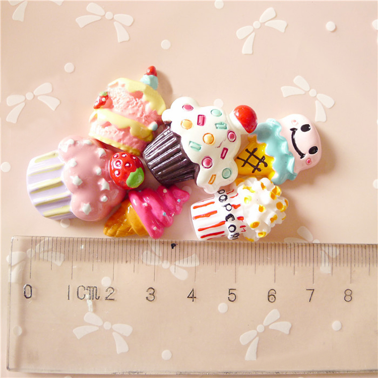 Free Shipping Sweet Ice Cream Cupcake Cabochon Phone Case DIY Art Deco Supplies