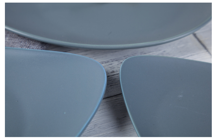 Theme Restaurant Food Dish Grey Triangle Shallow Plate