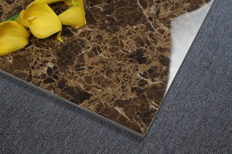 Living Room Decor Marble Look Tiles Modern Inkjet Printing Dark Brown Porcelain Tiles In Kenya