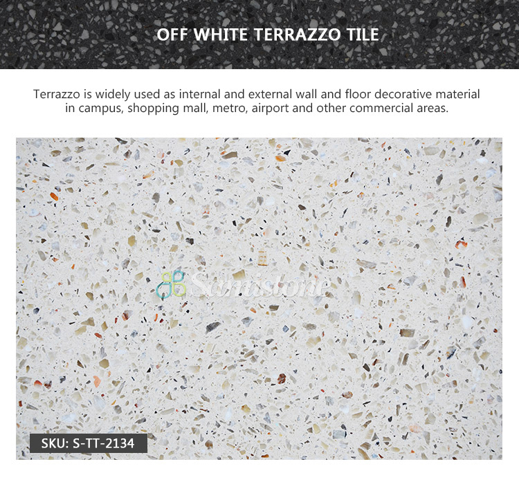 Samistone Widely Used Terrazzo flooring Stone Off White Terrazzo Tile Price