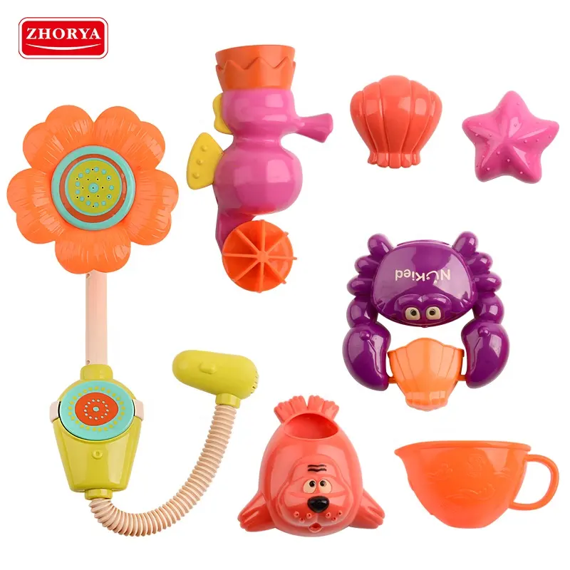 Suction cup design rotary shower water spray kids baby bath toys for babies