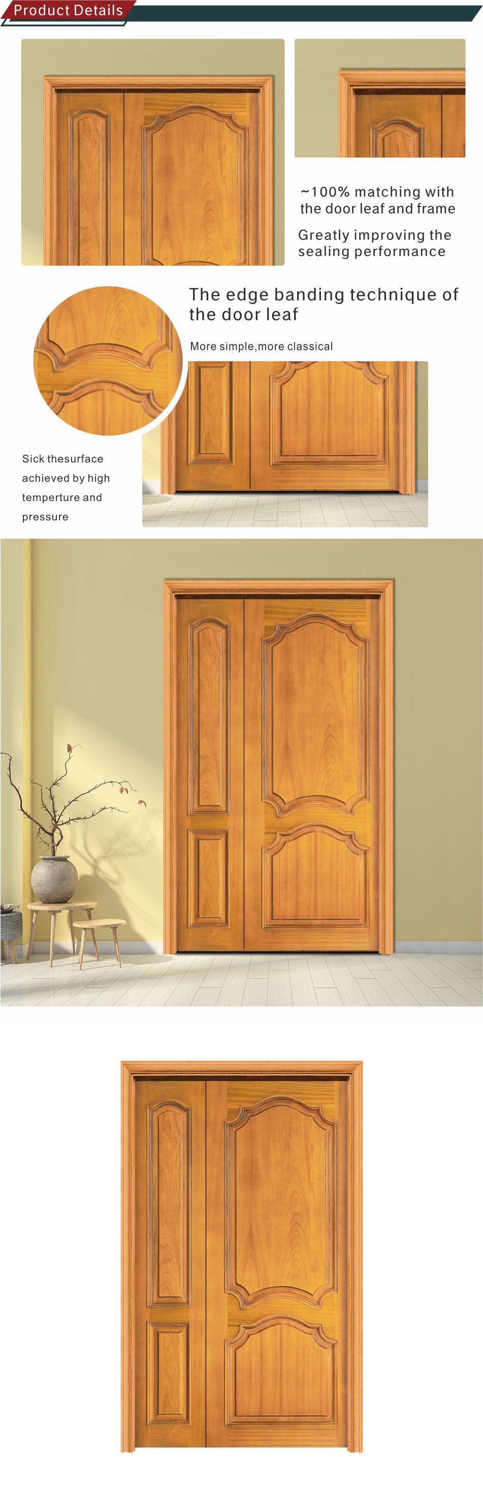 Guangdong guangzhou factory price picture outside big small double wood doors designs furniture