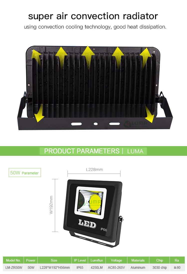 High Power Floodlight 400 Watt Led Lights 6000K White Landscape Lamp