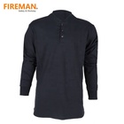 NFPA 2112 7oz cotton long sleeves V neck FR fire flame resistant knit jersey henley shirt