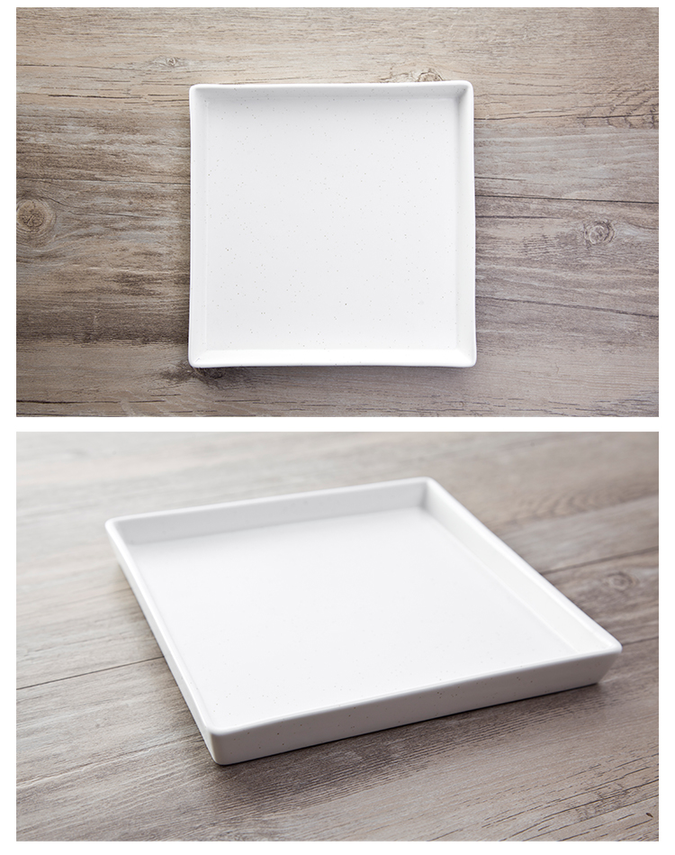 Custom Logo Porcelain Square Dinnerware Flat Square Plate