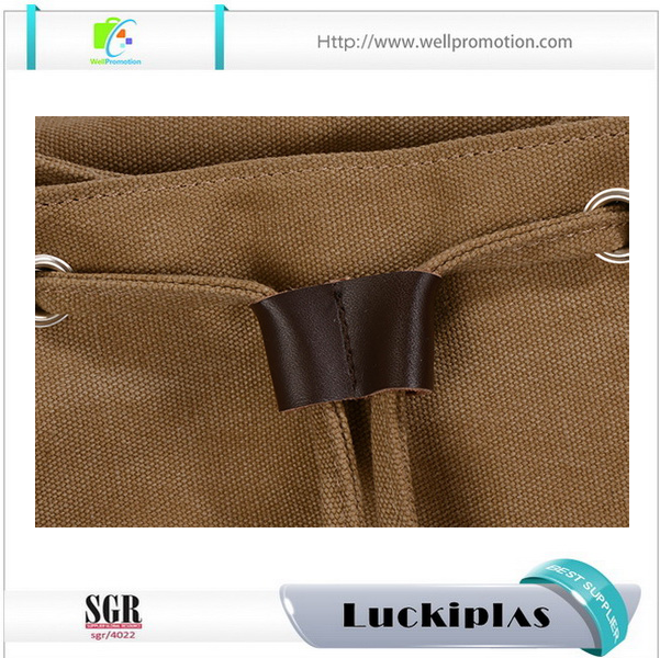 Vintage Canvas Rucksack mit Kordelzug, Wanderrucksack Rucksack