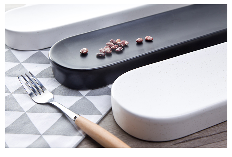 Matte Dinnerware Stripe Irregular White Plate For Dessert