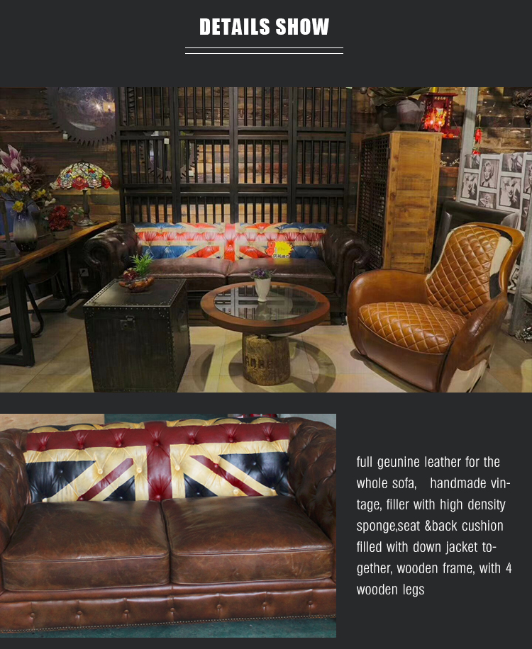 Factory Cheap price archaistic chesterfield sofa tufted velvet leather