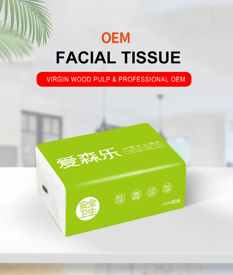 Hot Sale High Quality Factory Economic Puree Disposable Office Soft Bag Facial Tissue
